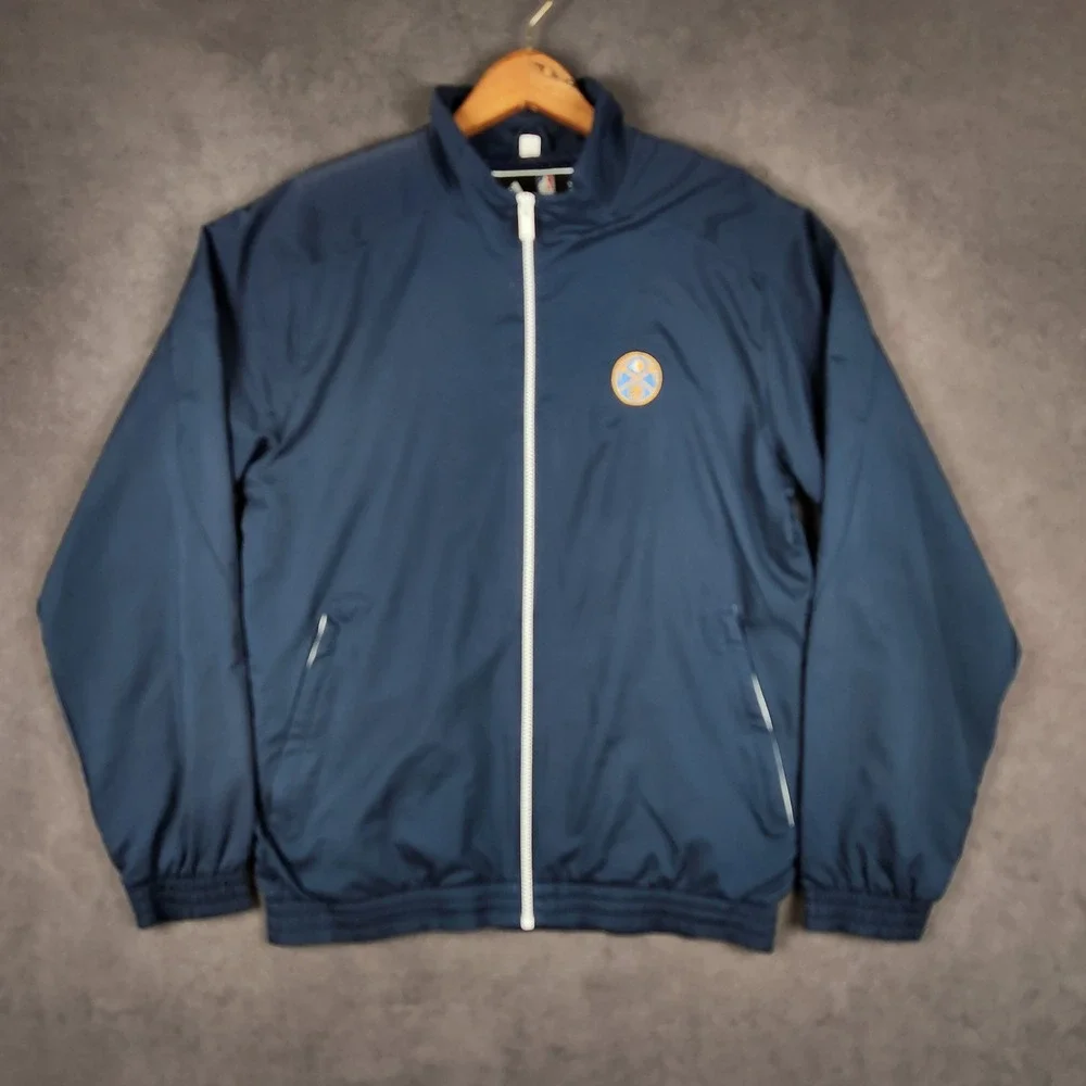 Adidas Denver Nuggets Track Jacket Mens Small Navy Blue NBA Full Zip Mesh Lined